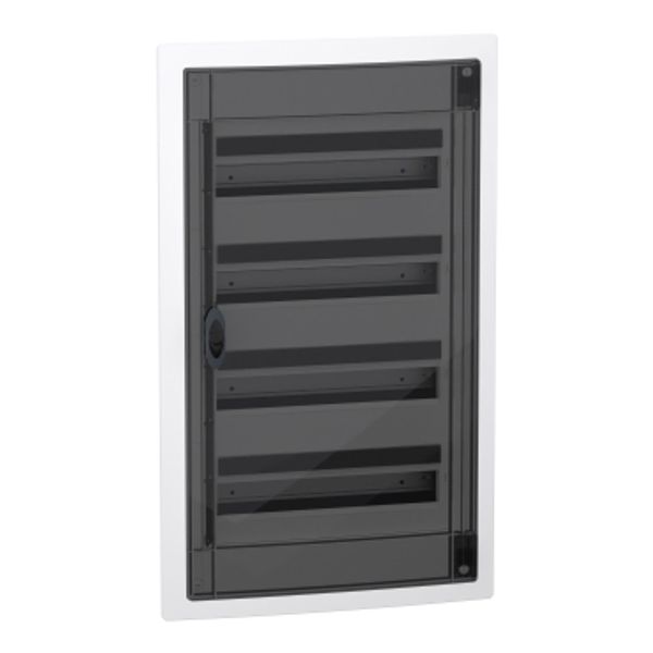 Modular enclosure PrismaSeT XS flush 4×18 modules transparent smoked door image 1