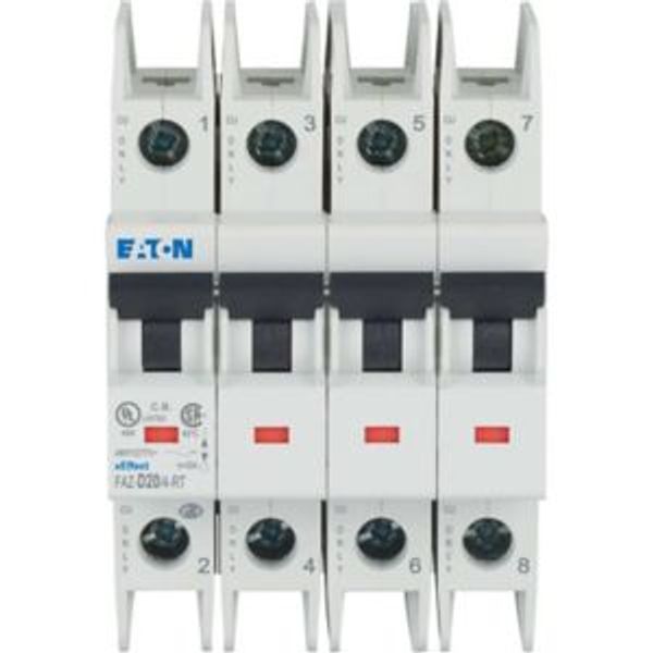 Miniature circuit breaker (MCB), 20 A, 4p, characteristic: D, ring tongue image 5