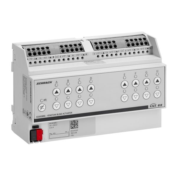 KNX Blind actuator 8x230VAC, 6A, with end position detection image 1