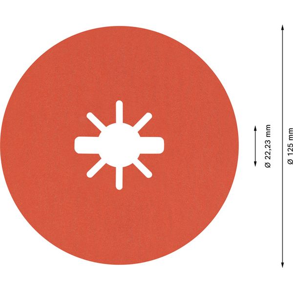 EXPERT R782 Prisma Ceramic X-LOCK Fibre Disc 125 mm, 22.23 mm, G 120, 5-pc image 2