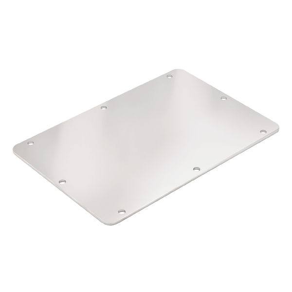 Klippon TB (Terminal Box), flange plate, straight, Height: 298 mm, Width: 117 mm, Depth: 3 mm, Gland plates: left, right, Material: Stainless steel 1.4404, electropolished, silver image 2