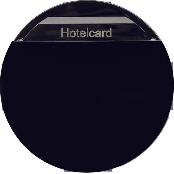 Relay switch centre plate for hotel card, 1930/R.classic, black glossy image 1