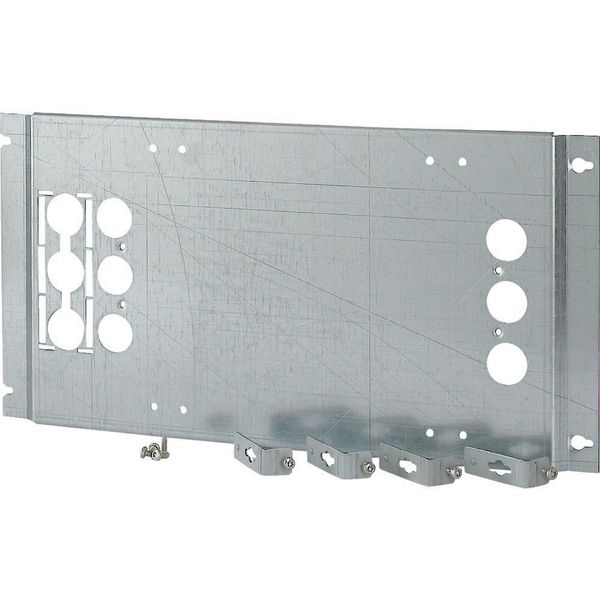 XMN331006MP Mounting plate for NZM3 (cont.),horizontal, 3p, plug-in, HxW=250x600mm image 2