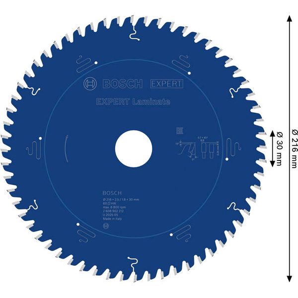Expert Laminate circular saw blade 216 x 30 x 2,5 mm, 60 image 1