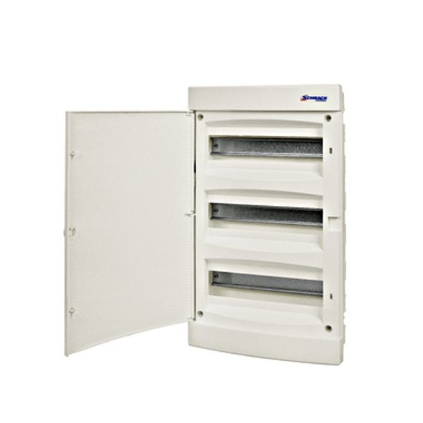 Flush-mounted enclosure 3-rows, 36MW, for partition wall image 1
