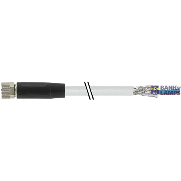 M8 female 0° A-cod. with cable shielded PUR 3x0.34 shielded gy 25m image 1