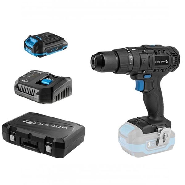 IMPACT CORDLESS DRILL 50 Nm 18V + BATTERY PACK 2.0 18V + CHARGER 4A 18V + BMC image 1