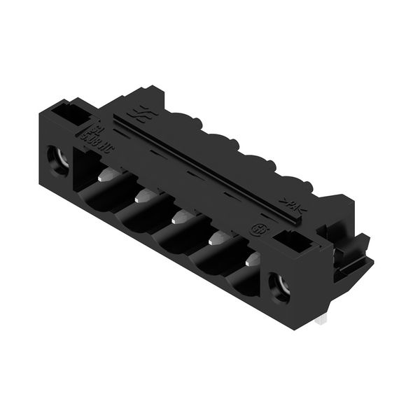 PCB plug-in connector, male header, Solder flange, THT solder connection, 5.08 mm, Number of poles: 5, 90°, Solder pin length (l): 3.2 mm, tinned, black, Box image 3
