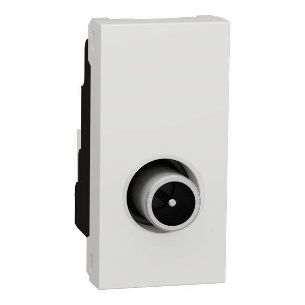TV socket, New Unica, mechanism, 1 module, male IEC 9.52 mm, IP20, white image 1