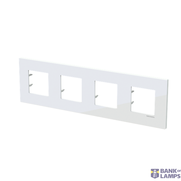 Frame 4-gang / 2+2+2+2-modules - Niessen logo - S - Tacteo White image 3