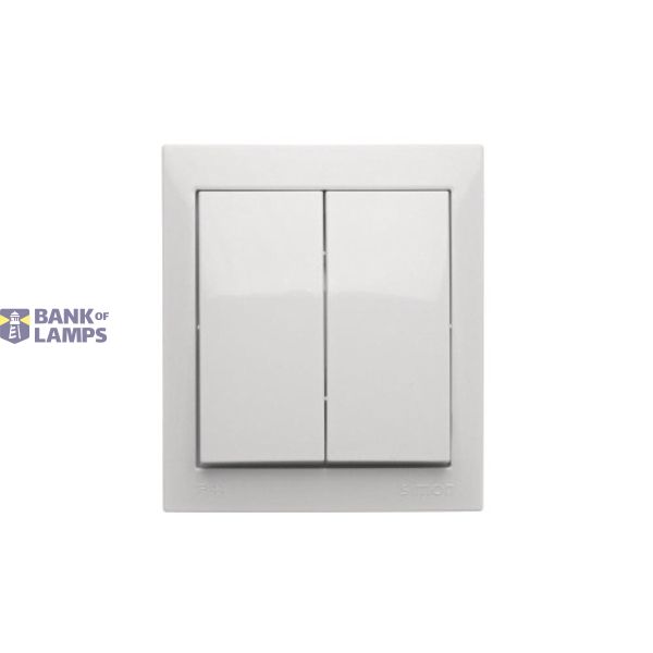 Splash-proof double two-way switch without pictogram, 10AX, white image 1