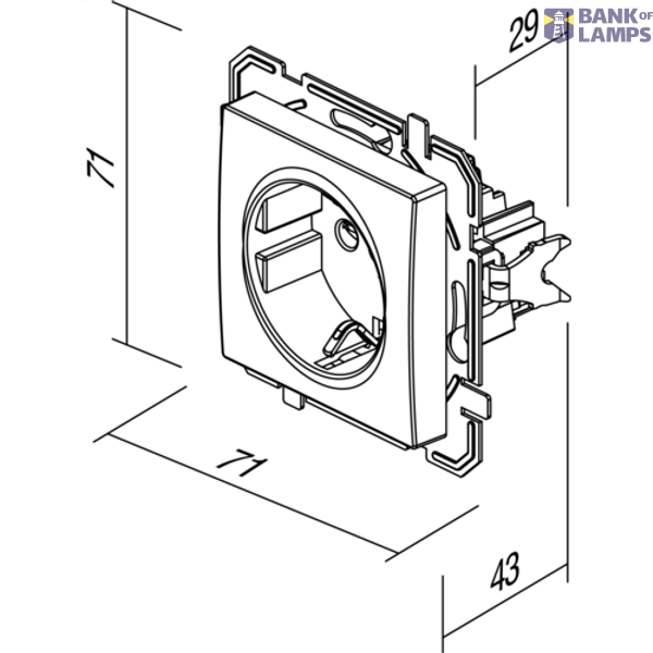 SOCKET SCHUKO 2P+E 16A 250V~ BV TI XO 4417017 image 3