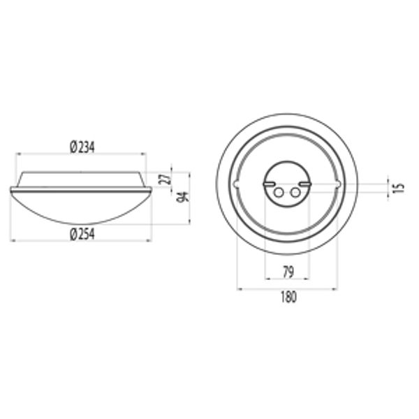 Surface/recess mnt. luminaire AL250 IP54 1x40W E27 AC O image 2