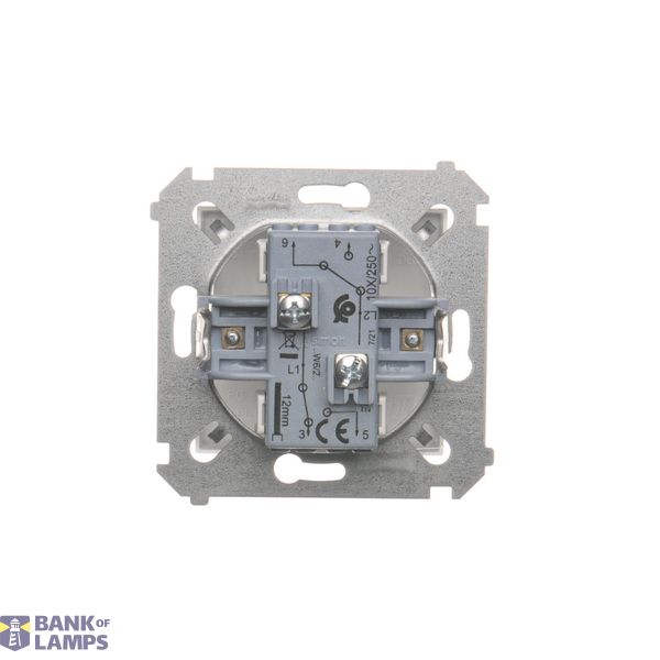 Three position (1-0-2) blind control double switch, 10A, Silver matt, metalic image 1