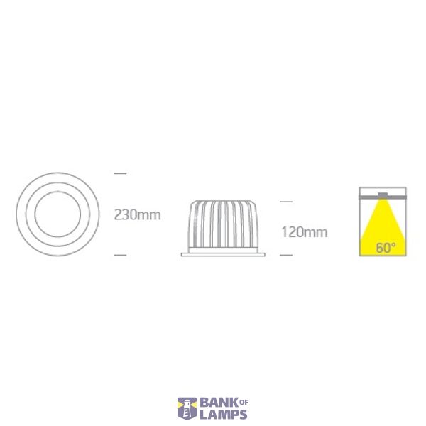WHITE 60W CW IP20 60deg 230V image 2