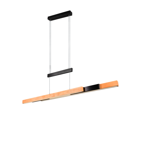 Trajan LED pendant matt black/wood image 1
