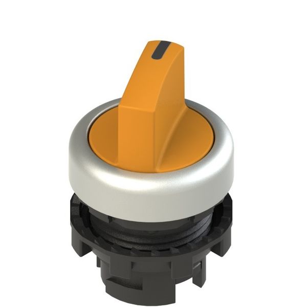 Illuminated short handle selector, 2 positions orange with marking image 1