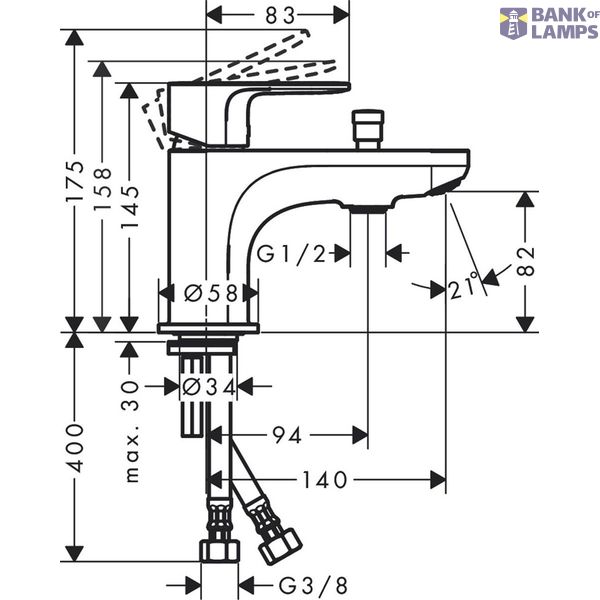 Rebris S Monotrou bath and shower mixer, chrome image 1