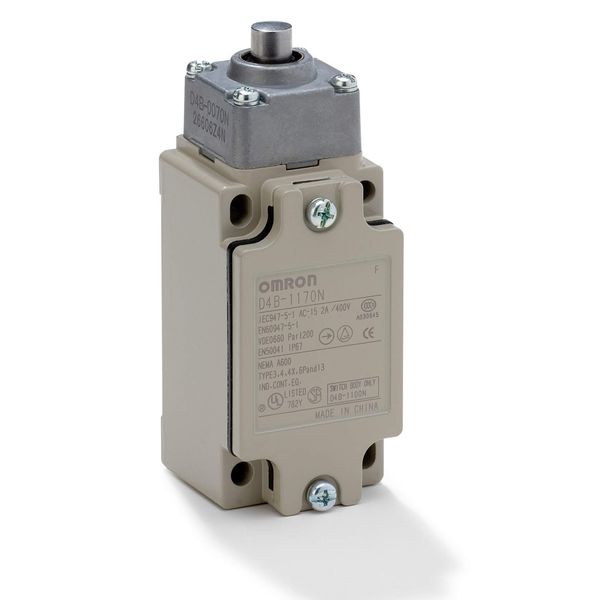 Safety Limit switch, D4B, M20, DPDB 2-NC (slow-action), top plunger D4BN4017R image 1