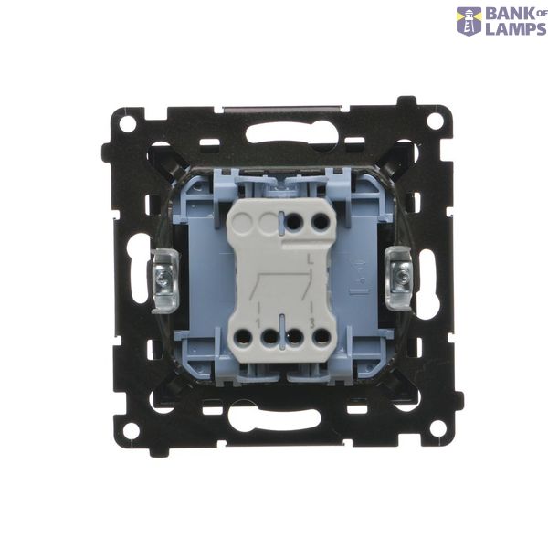 Single socket outlet with Schuko earthing, without shutters, (module), Simon 24, IP20, 16A, graphite mat image 1