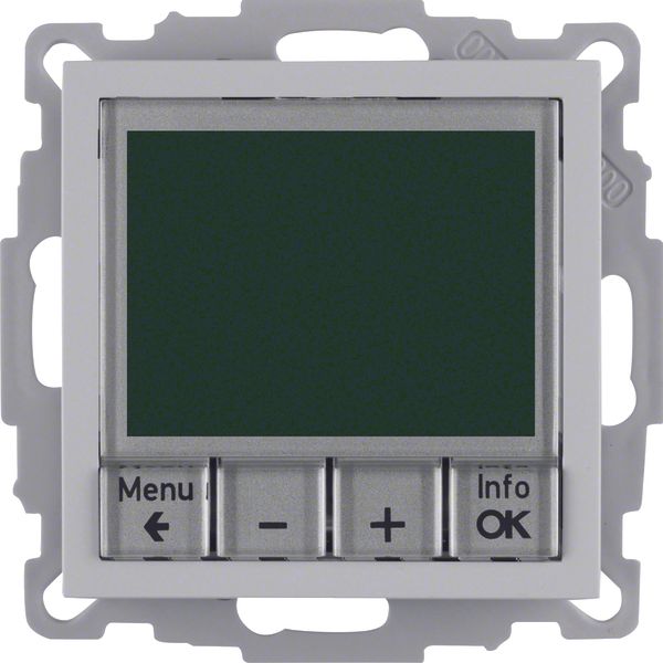 Thermostat, NO contact, centre plate, time-controlled, B.7, al., matt, image 1