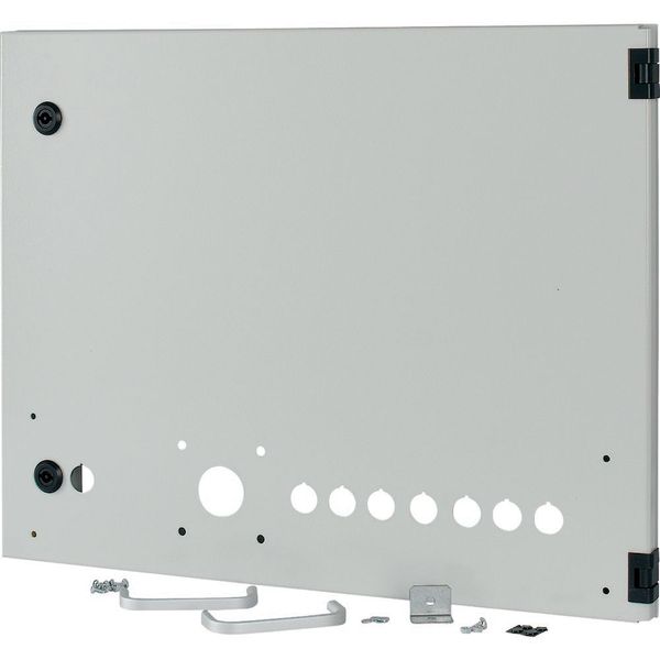 XMW1806CDV-NZM-0 Opening metal front plate for drawer, NZM, ventilated, H=450mm, IP31, grey image 3