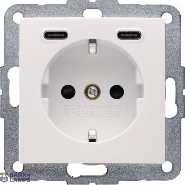 WCD RA, 2 x USB C (PD), berker S.1 wit glanzend image 1