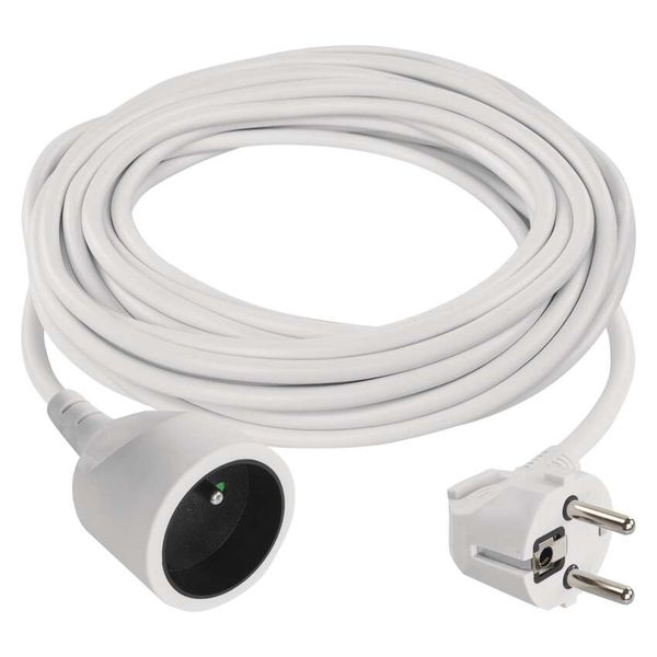 Extension Cord 10 m / 1 socket / white / PVC / 1 mm2 image 1