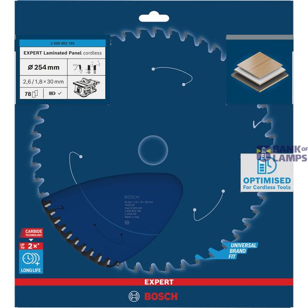 Expert for Laminated Panel Circular Saw Blade for Cordless Saws 254x2.6/1.8x30 T78 image 2