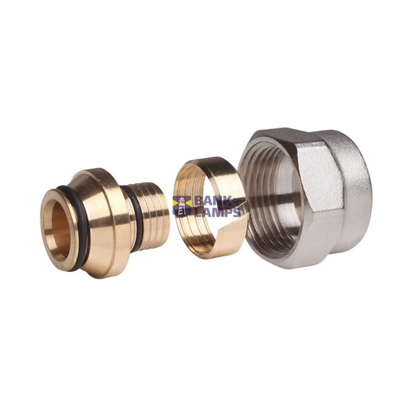 Compression fittings for Alupex tubings, G 3/4", 20x2.5, Nickel plated image 1