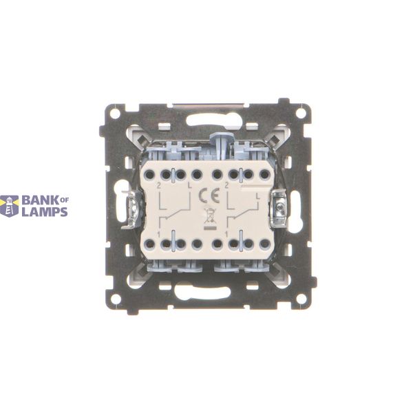 Double intermediate switch without pictogram, (module), Simon 24, IP20, 10AX, black matt image 1