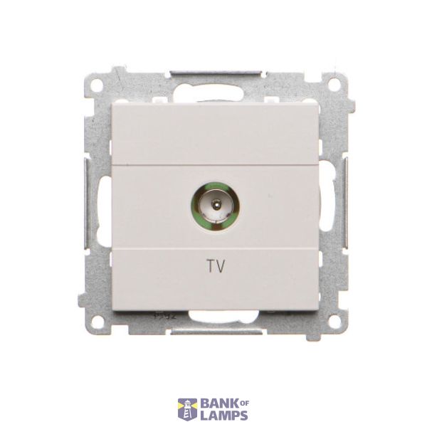 Single TV socket final, module, light gray matt image 1