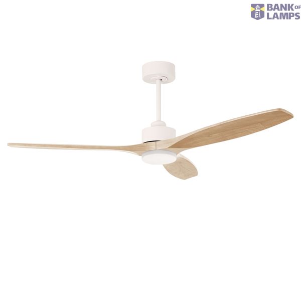 Fan Stem Evo ø1220mm White with Light Wood Blades Light wood LED 2875 SW 3000-4000-5000K ON-OFF image 1