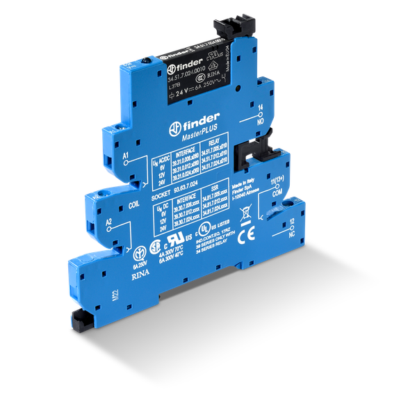 Rel. interface EMR MasterPLUS screwless 6,2mm.1CO 6A/230VAC/AgNi (39.31.8.230.0060) image 1