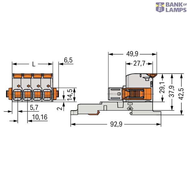 1-conductor female connector lever Push-in CAGE CLAMP® light gray image 2