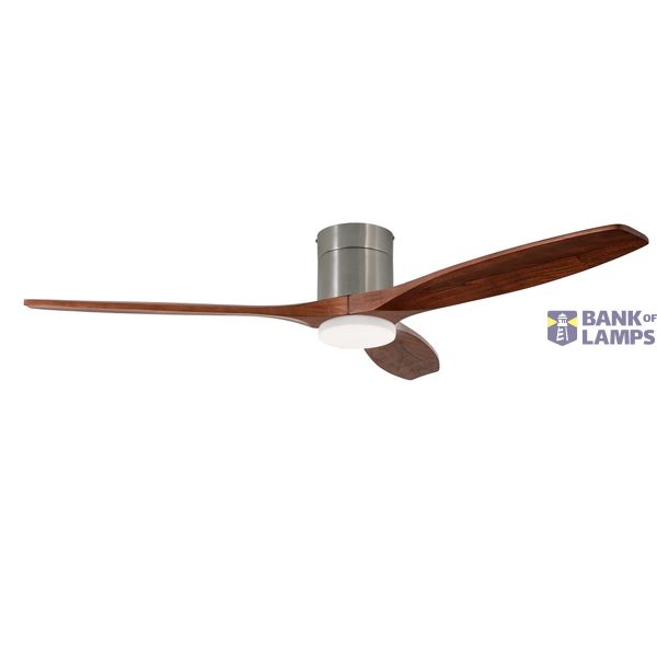 Fan Stem Evo ø1320mm Tube Satin Nickel with Dark Wood Blades Madera Oscura image 1