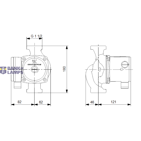 Drinkwater Circulator pump UPS 25-80N 180 1x230 50Hz 9H image 3