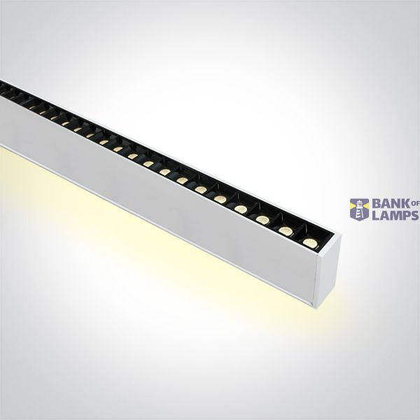 WHITE 48pcs SPOTS 40W 34d UGR17 + UPLIGHT 20W 120d WW 1300mm 230V DARK LIGHT image 2