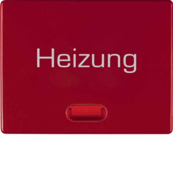 Rocker imprint "Heizung ", redlens , arsys, red glossy image 1