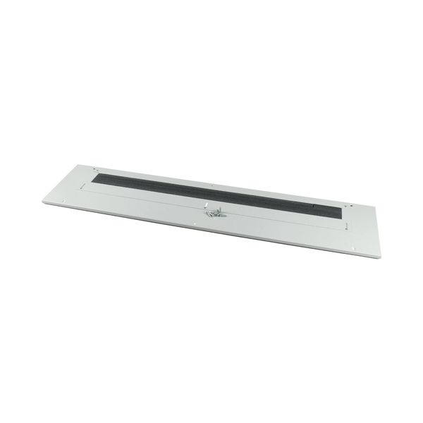 XLST3F1354 Bottom-/top plate, adjustable flange plates, for WxD = 1350 x 400mm, IP30, grey image 2