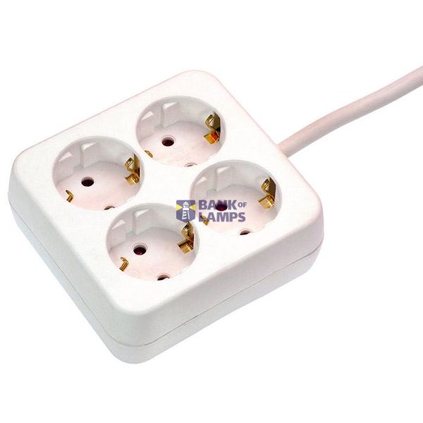 Schwabe Stekkerdoos wit 4 x randaarde 1,4m kabel image 1