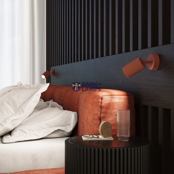 SURFACE-MOUNTED CYLINDRICAL CEILING TUBE CARBON IN RED OCHRE COLOUR image 7