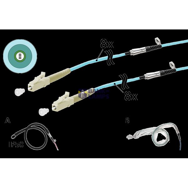 OpDAT VIK Universal cable 8xOM3, LC-LC, 100 m, one-sided pulling aid I image 2