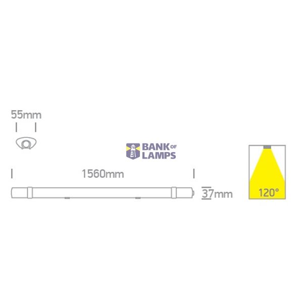 IP65 LED 45W CW 1560mm 100-240V image 2