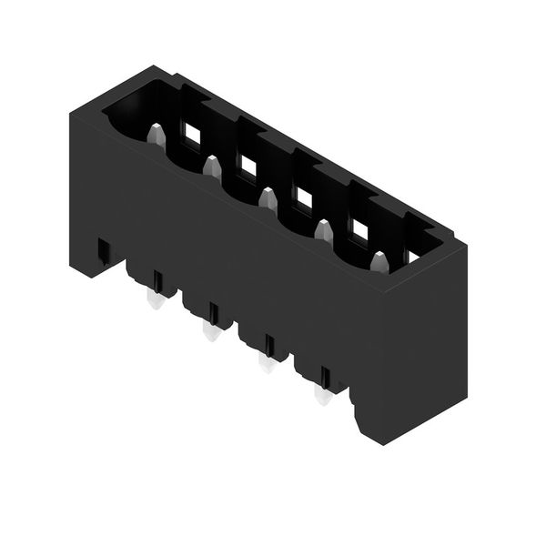 PCB plug-in connector, male header, closed side, THT solder connection, 5.08 mm, Number of poles: 5, 180°, Solder pin length (l): 3.2 mm, tinned, black, Box image 4
