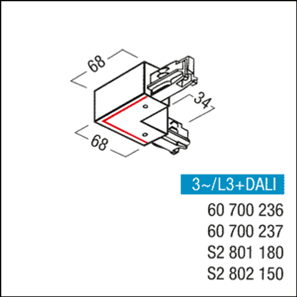 L3+DALI VERB-W ERD-A BK - L3+DALI right-angle connector image 2