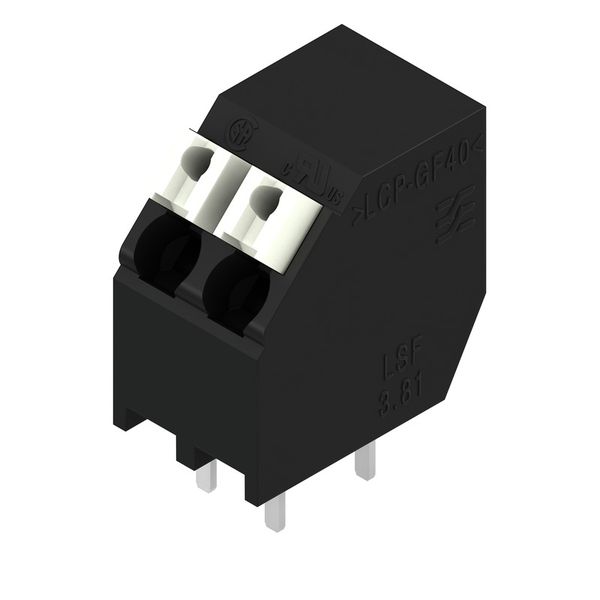 Printed circuit board terminals, 3.81 mm, Number of poles: 2, 135°, Solder pin length (l): 3.5 mm, black, PUSH IN with actuator, Clamping range, max. : 1.5 mm², Tape image 2