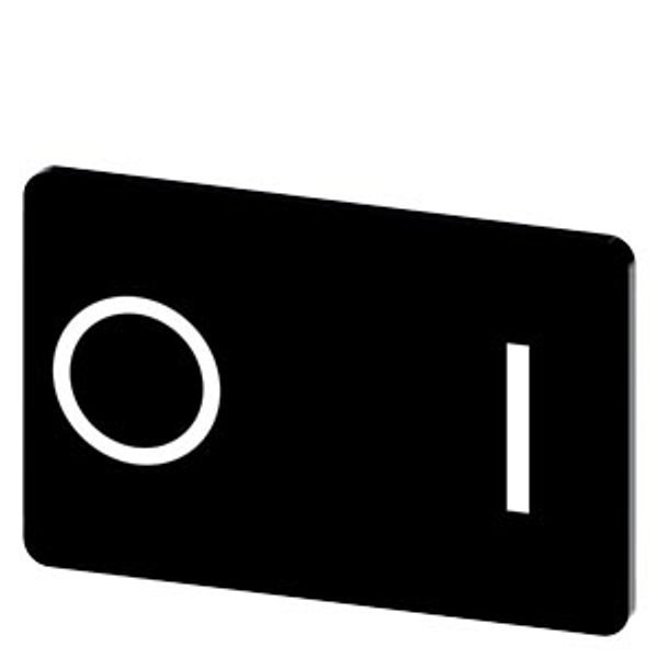 Labeling plate 17.5x27 mm, black label, icon: O* I image 1