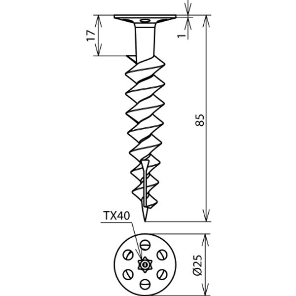 Dowel for rigid foam plates L 85mm, PA for screws D 4.5mm image 2