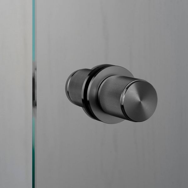 DOOR KNOB / FIXED / DOUBLE-SIDED / LINEAR / GUN METAL image 1